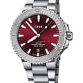Oris Oris Aquis Date Relief  01 733 7766 4158-07 8 22 05PEB  01 733 7766 4158-07 8 22 05PEB механические мужские часы красный циферблат, браслет нержавеющая сталь — вид спереди